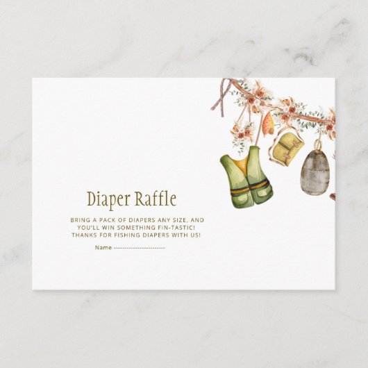 Gevist waslijn Baby shower luier Raffle Informatiekaartje (Voorkant)