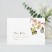 Gevist waslijn Baby shower luier Raffle Informatiekaartje (Staand voorkant)