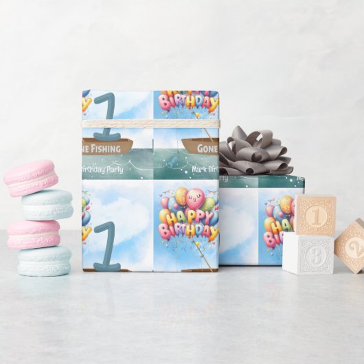 Geviste 1e verjaardag cadeaupapier (Baby Shower)