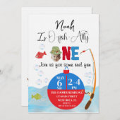 Geviste 1e Verjaardag O-vis-bonduitnodiging Kaart (Voorkant / Achterkant)