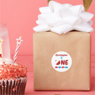 Geviste 1e verjaardag ronde sticker