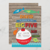 Geviste 5e verjaardag Uitnodiging Grote Vijf Rusti (Voorkant / Achterkant)