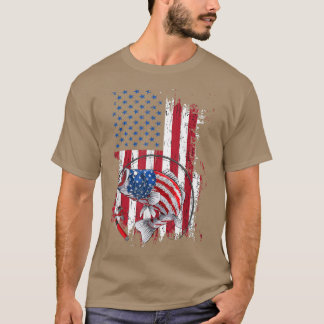 Geviste Amerikaanse vlag Amerikaanse vissersboten T-shirt