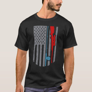 Geviste Amerikaanse vlag voor Rod Hunting Rifle T-shirt