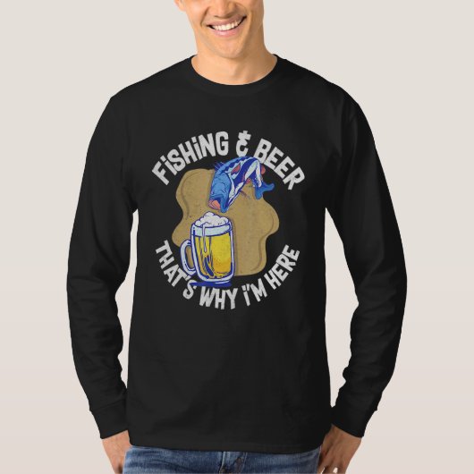 Geviste Beer Alcohol Fisherman Joke Pun T-shirt (Voorkant)