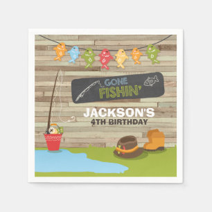 Geviste 'Birthday Paper Napkin Boy Wood Reeling' Servetten