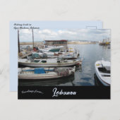 Geviste boten in Tyre Harbor Libanon Briefkaart (Voorkant / Achterkant)