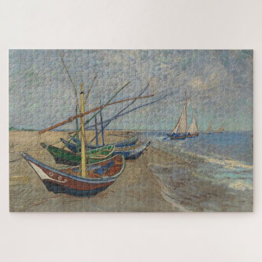 Geviste boten op het strand van Les Saintes-Maries Legpuzzel (Horizontaal)