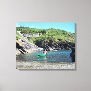 Geviste Cove Portloe Cornwall Engeland Canvas Afdruk