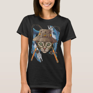 Geviste Devon Rex OutdoorFisherman Cat Cute Fly F T-shirt