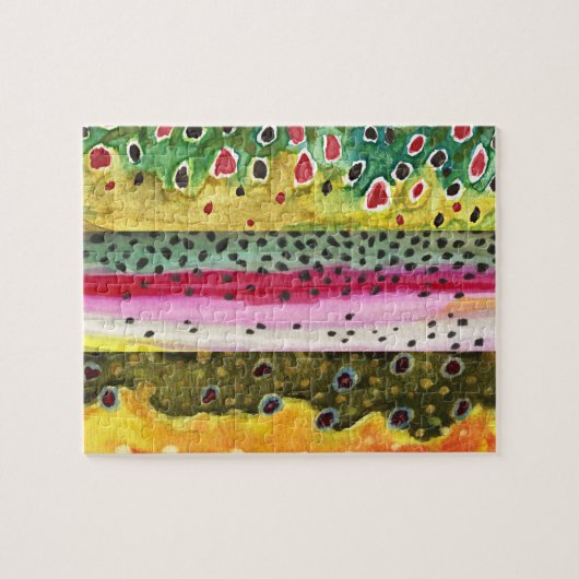 Geviste forel legpuzzel (Horizontaal)