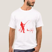 Geviste hartslag Visser Vist Lovers Vis T-shirt (Voorkant)