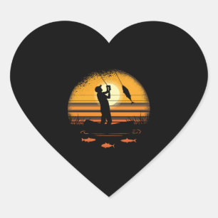 Geviste hengel hengel hengel Vissersboot Hart Sticker