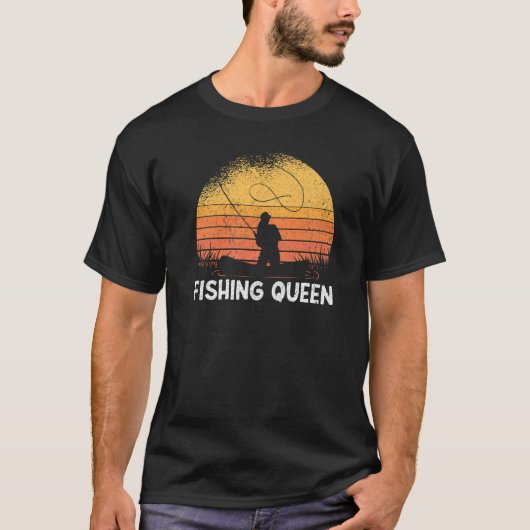 Geviste koningin Moederdag Angling Vissen Koningin T-shirt (Voorkant)