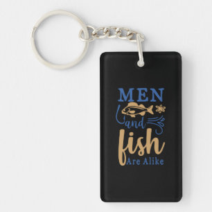 Geviste kunst Mannen en vissen zijn een soort Sleutelhanger