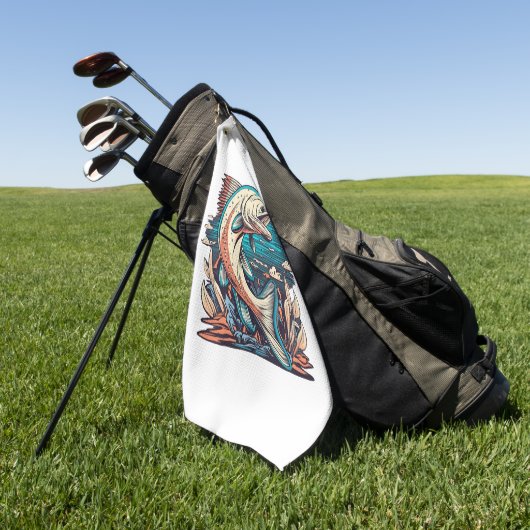 Geviste liefde vis golfhanddoek (Groen)