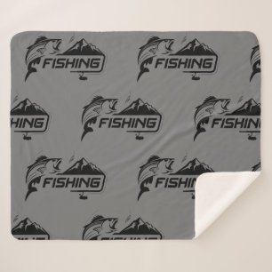 Geviste Logo Fisherman Hobby viskunst Sherpa Deken