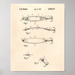Geviste Lure 1964 Patent Art Old Peper Poster