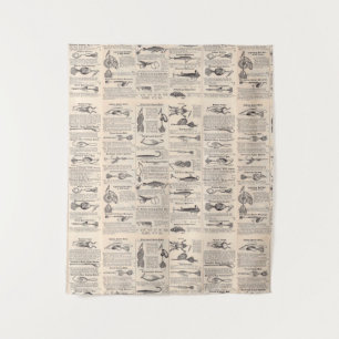 Geviste Lures Adverteren de visserij Wandkleed