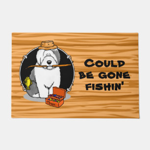 Geviste oude Engelse Sheepdog (Grey 1) Cute Funny Deurmat