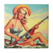 Geviste pin-up Tegeltje (Voorkant)