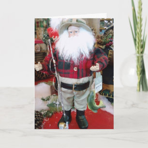 "GEVISTE SANTA" zegt MERRY CHRISTMAS-CATCH BIG ONE Feestdagen Kaart
