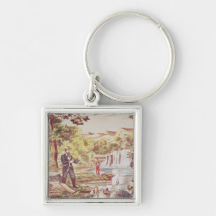 Geviste scène sleutelhanger