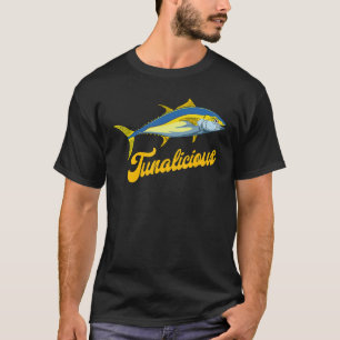 Geviste tonijn geelvinvisser angler zoutwater t-shirt