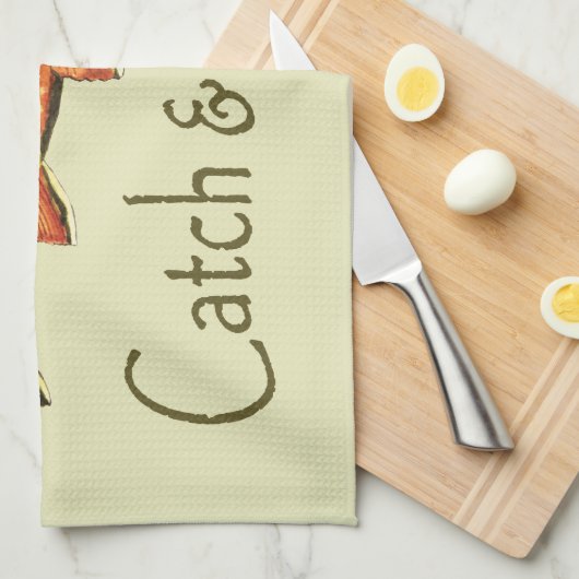 Geviste vangst- en vrijgaveforel theedoek (Quarter Fold)