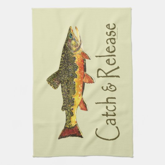 Geviste vangst- en vrijgaveforel theedoek (Verticaal)