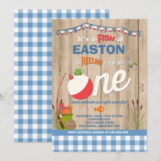 Geviste verjaardagsuitnodiging O-Fish-Ally One Par Kaart (Voorkant / Achterkant)