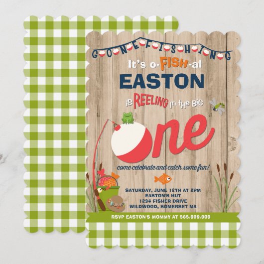 Geviste verjaardagsuitnodiging O-Fish-Ally One Par Kaart (Voorkant / Achterkant)