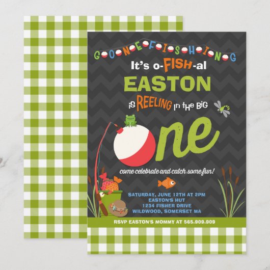 Geviste verjaardagsuitnodiging O-Fish-Ally One Par Kaart (Voorkant / Achterkant)