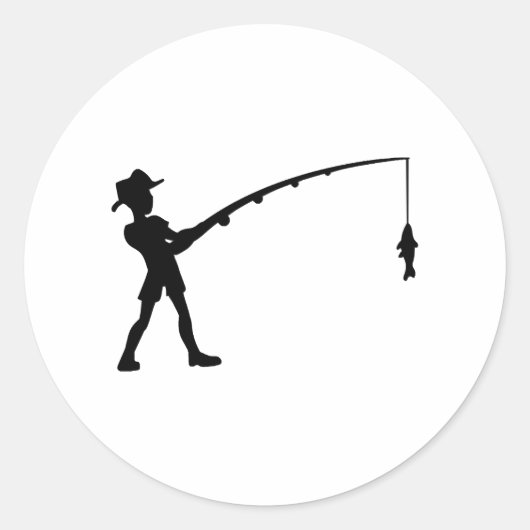 Geviste vis ronde sticker (Voorkant)