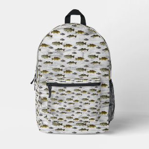 Geviste Walleye Bass Crappie Angler Mannen Bedrukte Rugzak