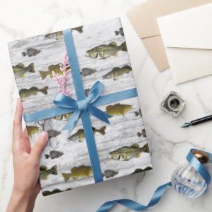 Geviste Walleye Bass Crappie Angler Mannen Cadeaupapier