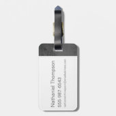 Gevlekt en zeer gevaarlijk grafisch - wit bagagelabel (Achterkant verticaal)