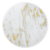 Gevlekt Goud Glanzend Glitter Wit Marmer Keramische Knop (Voorkant)
