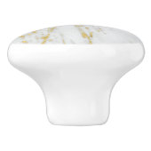 Gevlekt Goud Glanzend Glitter Wit Marmer Keramische Knop (Zijkant)