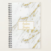 Gevlekt Goud Glitter Wit Marmer Planner (Voorkant)