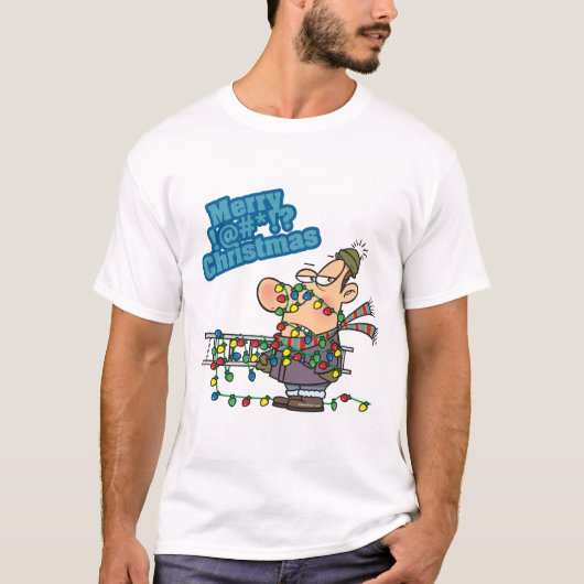 gevlekt in het licht " merry bleeping kerstman car t-shirt (Voorkant)