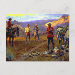 "Gevlekt met de goederen" door Charles M Russell Briefkaart