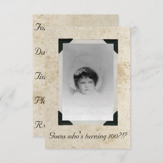 Gevlekt papier Oude foto Verjaardag Kaart (Voorkant / Achterkant)