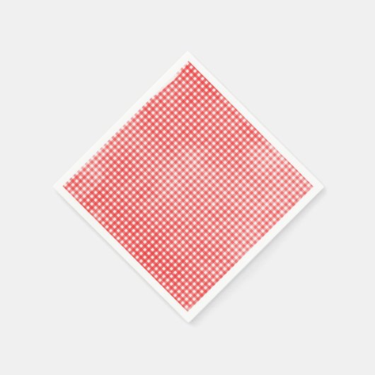 gevlekt rood en wit gingham patroon servet (Hoek)
