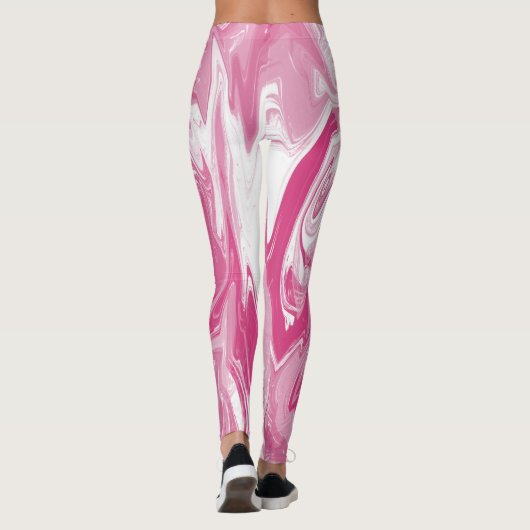 Gevlekt roze marmer leggings (Achterkant)