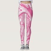 Gevlekt roze marmer leggings (Voorkant)