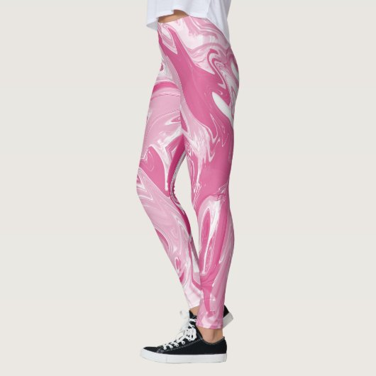 Gevlekt roze marmer leggings (Links)