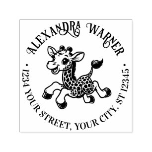 Gevlekte Babygiraffe Naam Retouradres  Zelfinktende Stempel
