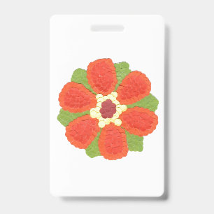 Gevlekte Bloem Plastic Badge