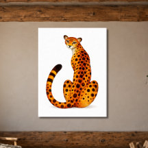 Gevlekte cheetaaportret achteraanzicht
